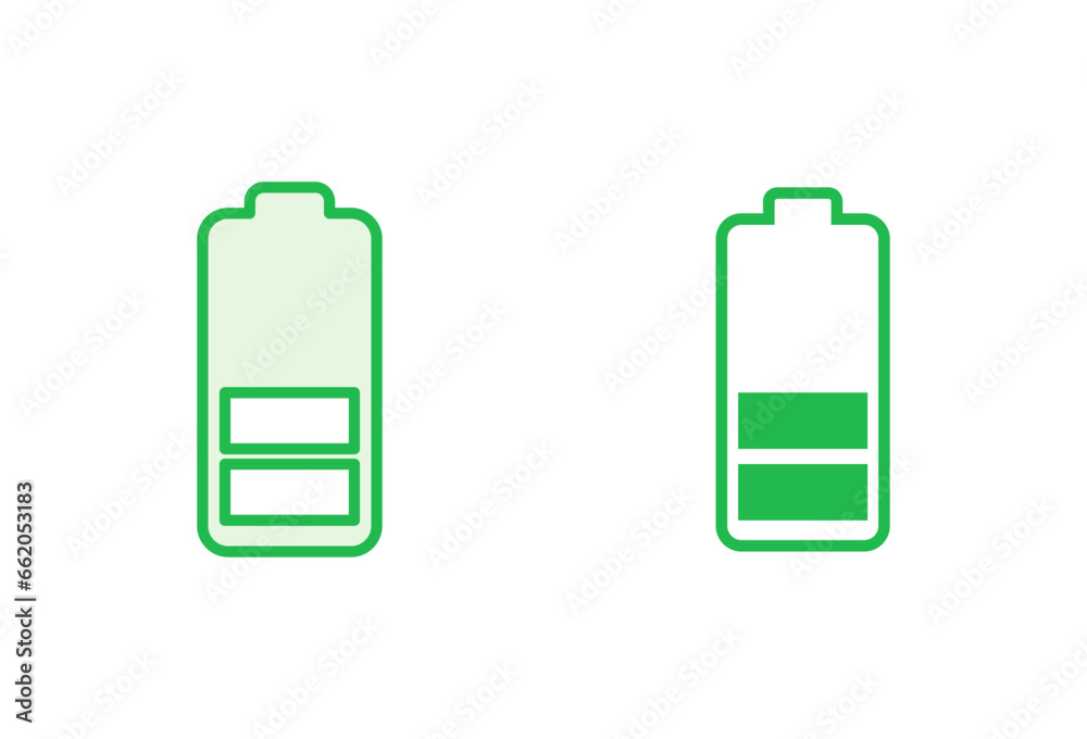 Battery icon set. battery charge level. battery charging icon Battery icon set. battery charge level. battery charging icon