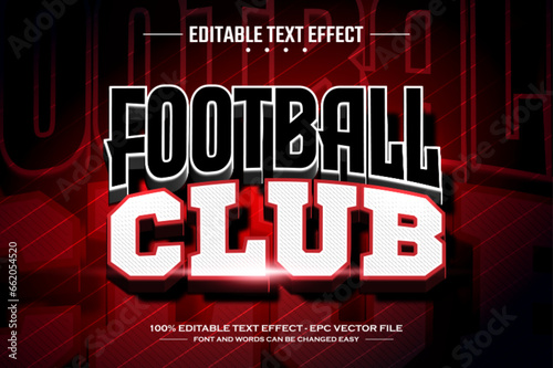 Football club 3D editable text effect template