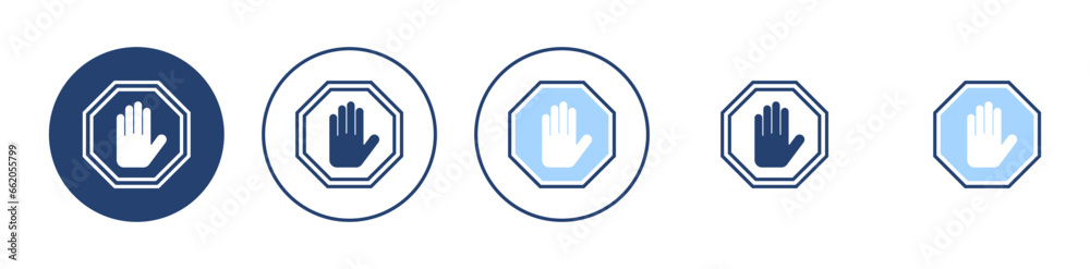 Stop icon vector. stop road sign. hand stop sign and symbol. Do not enter stop red sign with hand Stop icon vector. stop road sign. hand stop sign and symbol. Do not enter stop red sign with hand