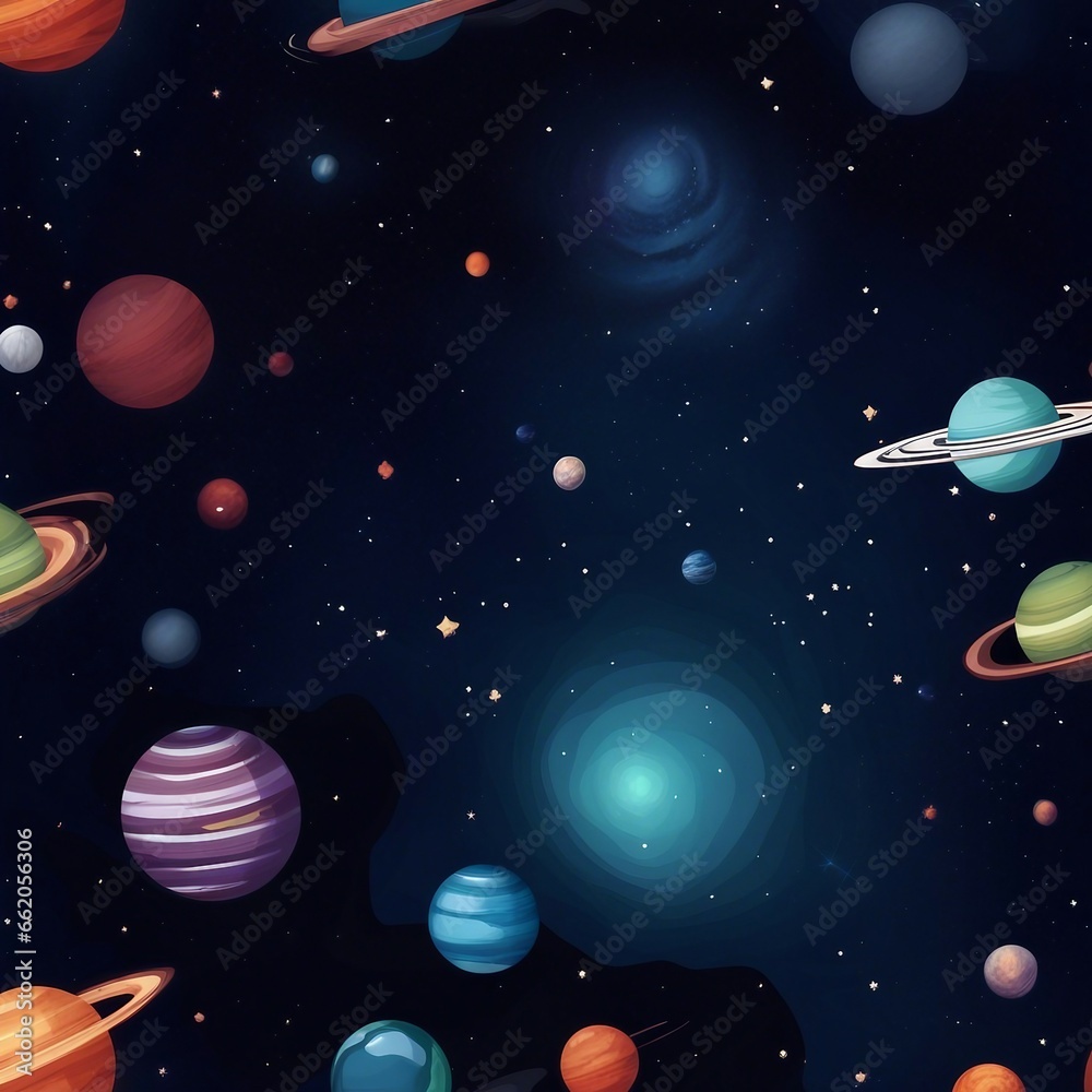 Naklejka premium space planet star galaxy illustration background