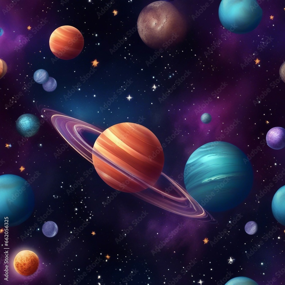 Fototapeta premium space planet star galaxy illustration background