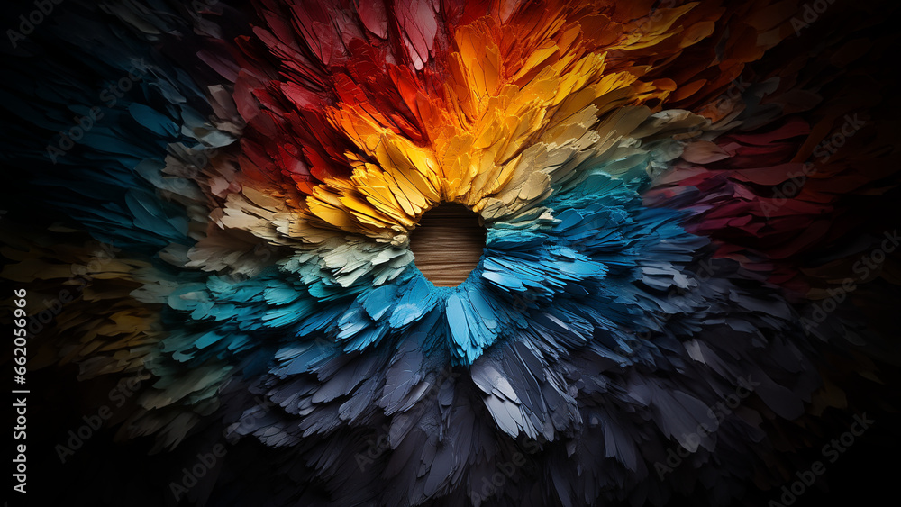 Obraz premium Schöne bunte Blumen in abstrakter futuristischer Kunst als Hintergrund für Webdesign und Drucksachen als Vorlage in Querformat für Banner, ai generativ