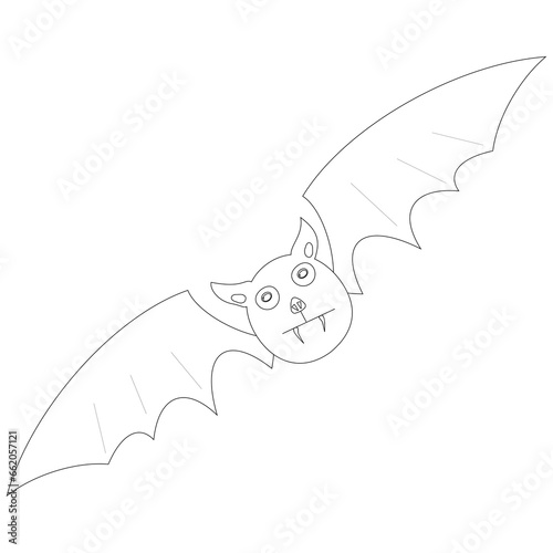 Children's coloring books: Cute round bat with dark blue wings, Halloween