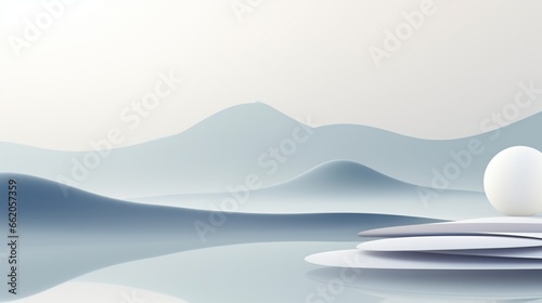 Generate a tranquil minimalist abstract background inspired by the concept of mindfulness. photo