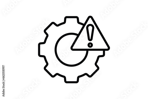 Warning icon. clock with exclamation mark. icon related to warning, notification. suitable for web site, app, user interfaces, printable etc. Line icon style. Simple vector design editable
