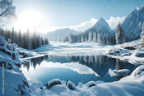 winter landscape in the mountains