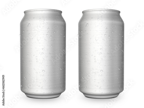 Aluminium cans with water drops. soda, lemonade, juice, energy drink mockups, transparent background