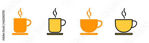 coffee cup icon set for web and mobile app. cup a coffee sign and symbol