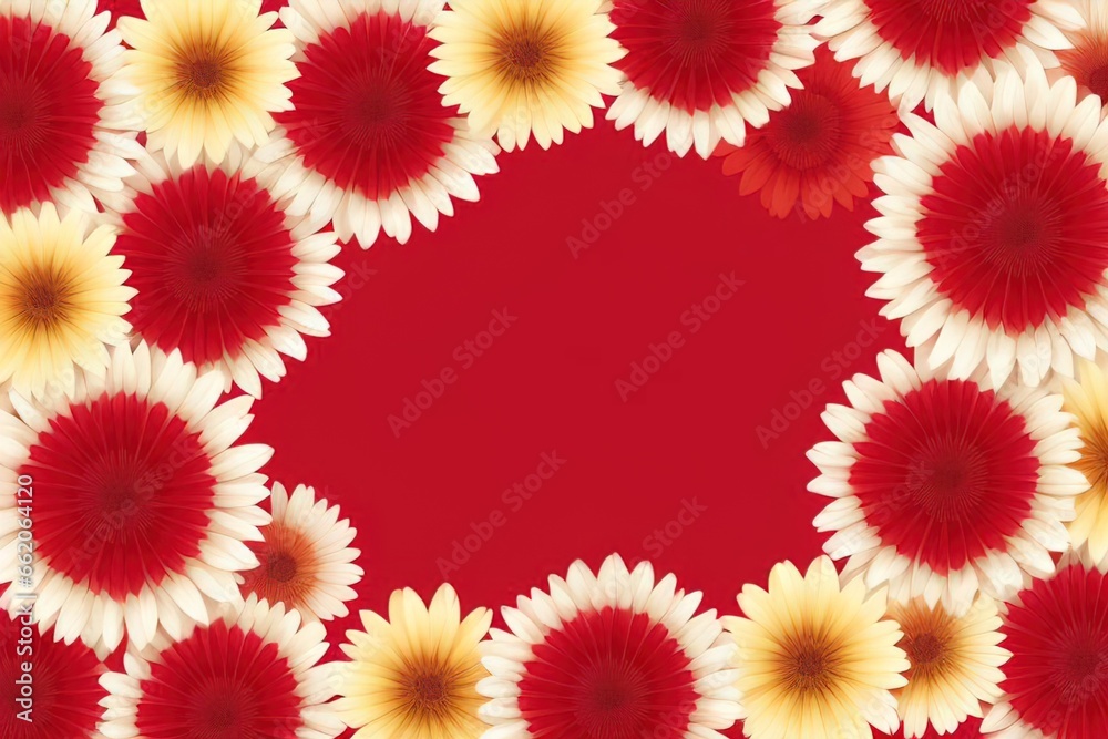 Fototapeta premium Colorful Flower background with copy space for PPT Slide and design templates. 