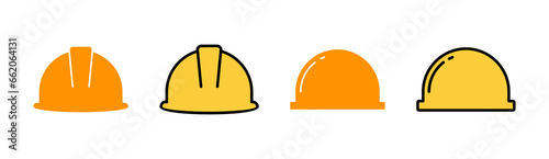 Helmet icon set for web and mobile app. Motorcycle helmet sign and symbol. Construction helmet icon. Safety helmet