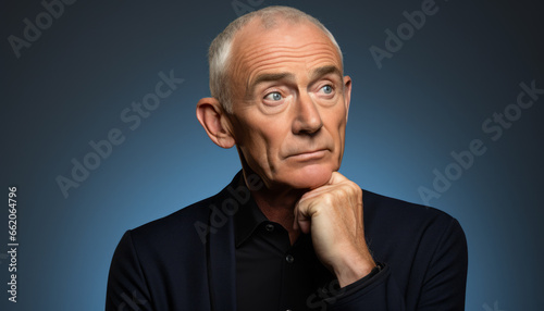 Portrait of a Mature and Handsome Businessman with a Serious Expression on His Face