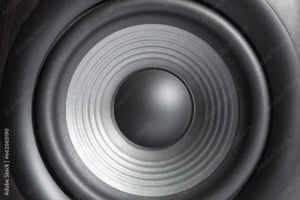 One sound speaker as background, closeup view