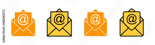 Mail icon set tor for web and mobile app. email sign and symbol. E-mail icon. Envelope icon photo