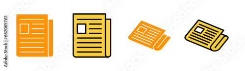 Newspaper icon set  for web and mobile app. news paper sign and symbolign