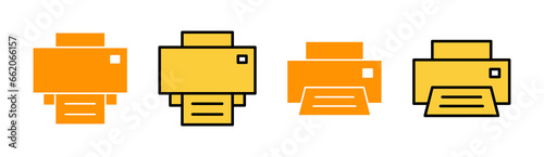 Print icon set for web and mobile app. printer sign and symbol