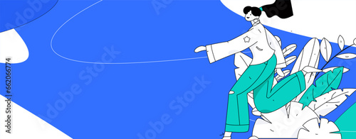 People exercising healthy running vector internet operation illustration
