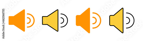 Speaker icon set for web and mobile app. volume sign and symbol. loudspeaker icon. sound symbol