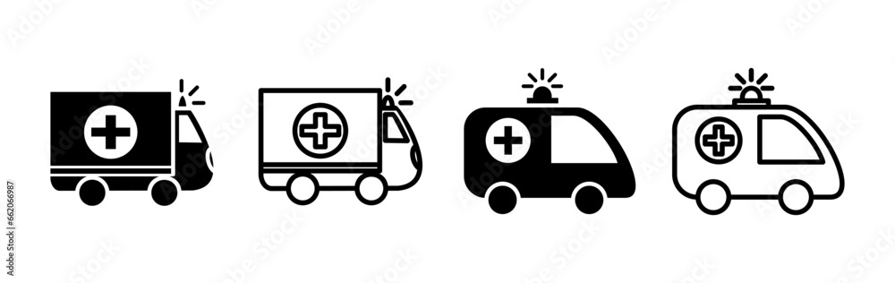 Ambulance icon vector. Ambulance car icon Ambulance icon vector. Ambulance car icon