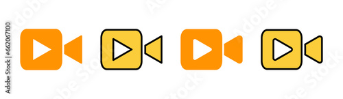 Video icon set for web and mobile app. video camera sign and symbol. movie sign. cinema