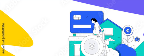 Home loan flat vector concept operation illustration
