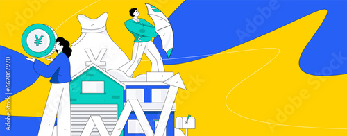 Home loan flat vector concept operation illustration
