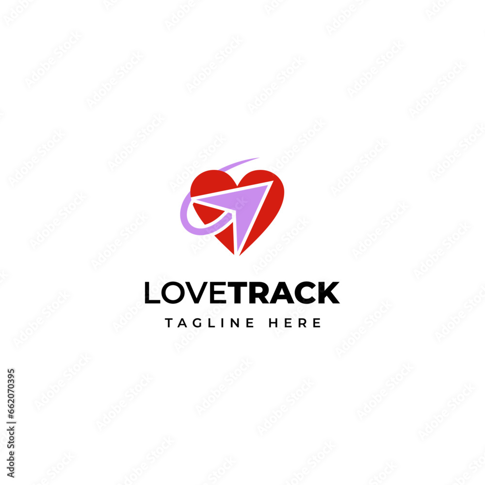heart love sign with tracking logo icon vector template heart love sign with tracking logo icon vector template