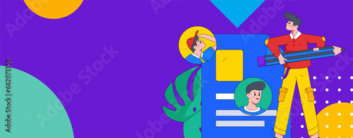 Person interviewing for job flat vector concept operation hand drawn illustration
