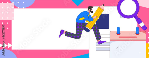 Person interviewing for job flat vector concept operation hand drawn illustration
