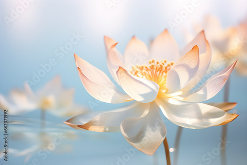 Areal view of swirl transparent lotus flowers and petals. wallpaper concept. photo