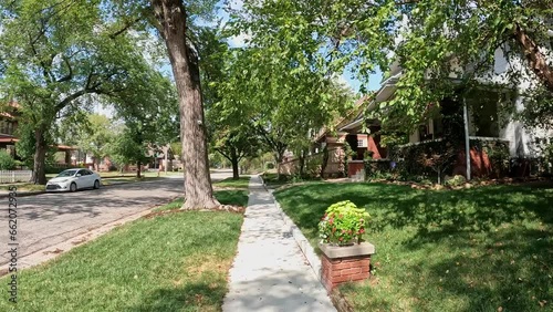 Sunny view of walking in Wichita city