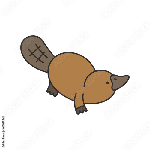 platypus icon. Cartoon illustration of beaver vector icon for web design