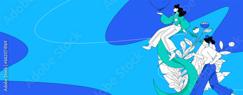 3.12 International Women's Day professional women flat character vector concept operation hand drawn illustration
