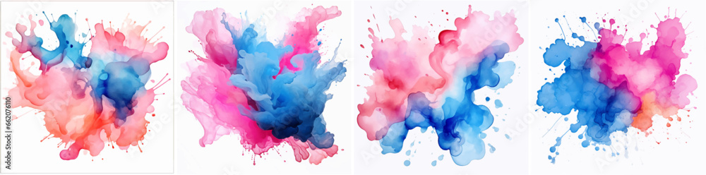 splatter messy spot stain ink stroke dye splash vibrant rough sketch watercolor paint drop liquid - obrazy, fototapety, plakaty 