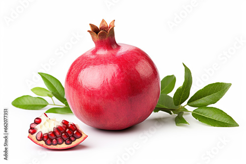 Fresh pomegranate on white background