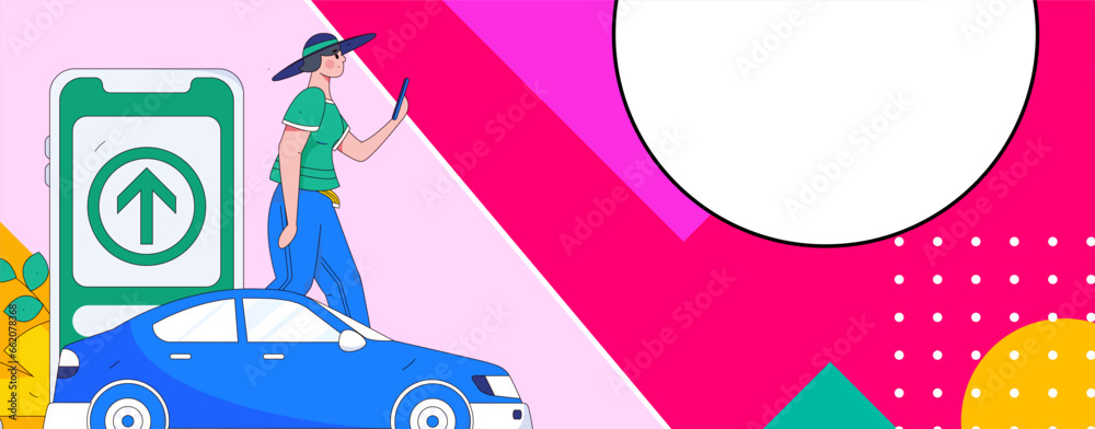 Flat vector concept operation hand drawn illustration of people taking a taxi
Flat vector concept operation hand drawn illustration of people taking a taxi