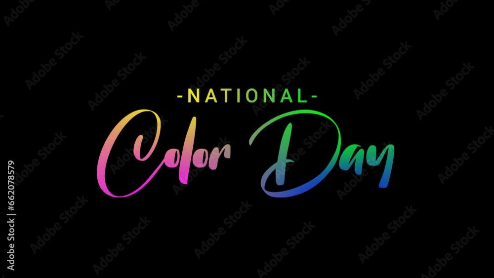 National Color Day Text Animation With 4 gradiens color. Great for Color Day Celebrations, lettering with alpha or transparent background, for banner, social media feed wallpaper stories National Color Day Text Animation With 4 gradiens color. Great for Color Day Celebrations, lettering with alpha or transparent background, for banner, social media feed wallpaper stories