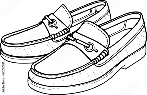 Outline of loafers for coloring page