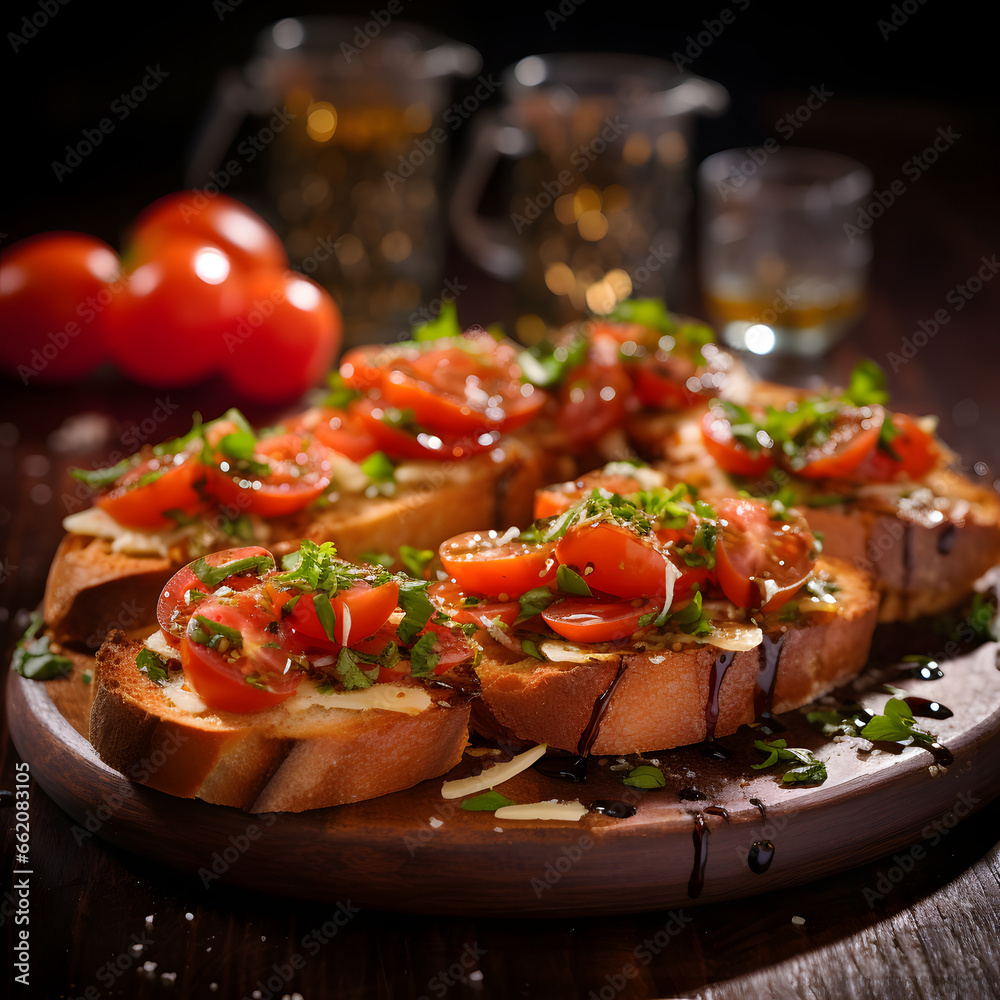 bruschetta with tomato and olive oil
