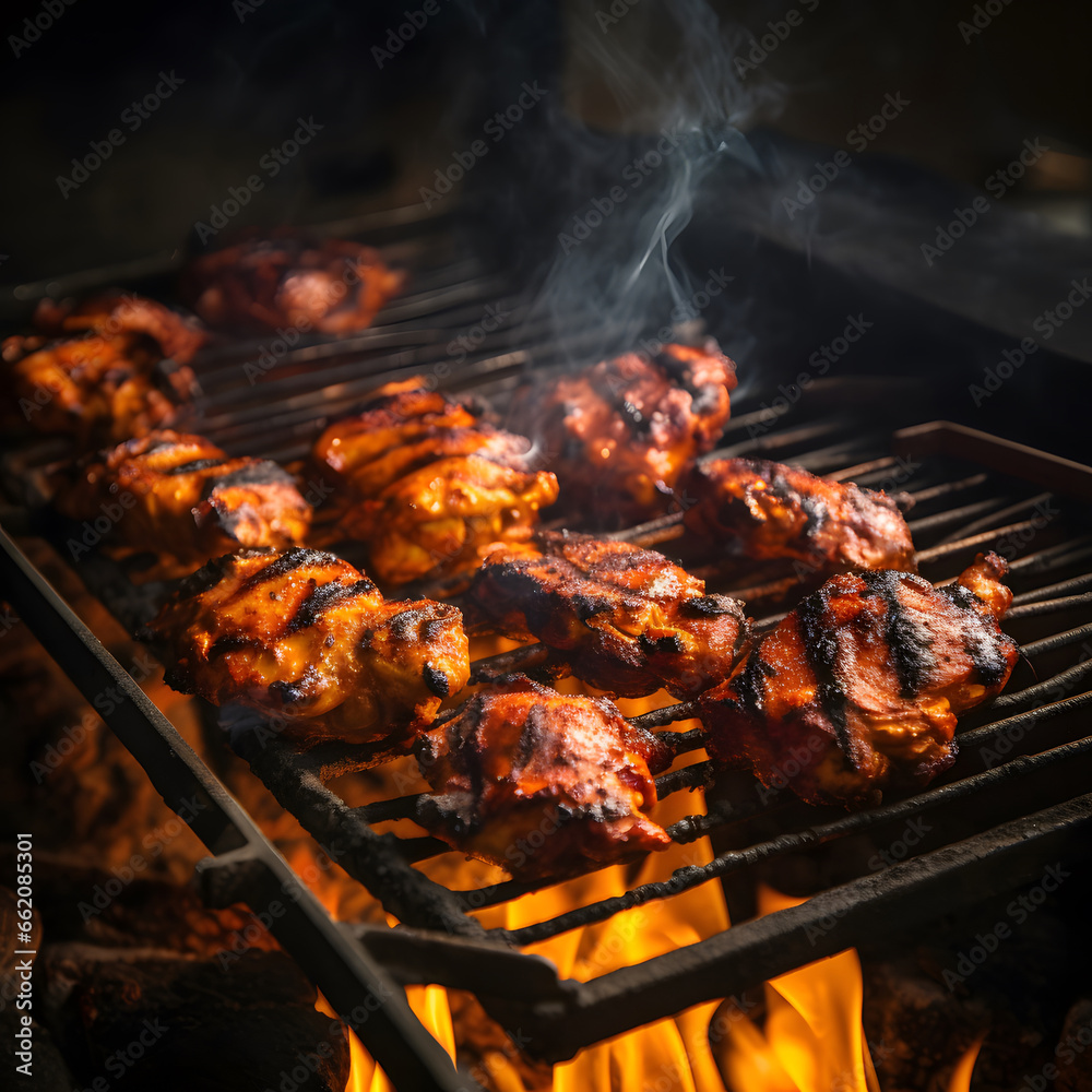 delicious ribs pork bbq with smoke, Barbecue grilled pork ribs served on wooden board. Traditional American cuisine dish delicious ribs pork bbq with smoke, Barbecue grilled pork ribs served on wooden board. Traditional American cuisine dish