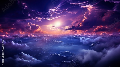 Purple Sky With Stars Background Background Image,Desktop Wallpaper Backgrounds, Hd