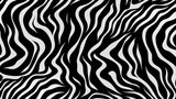 Abstract zebra skin pattern background. Zebra print, animal skin, tiger stripes, abstract pattern, line background, fabric. Monochrome hand drawn for poster, banner. Black and white artwork Vector.