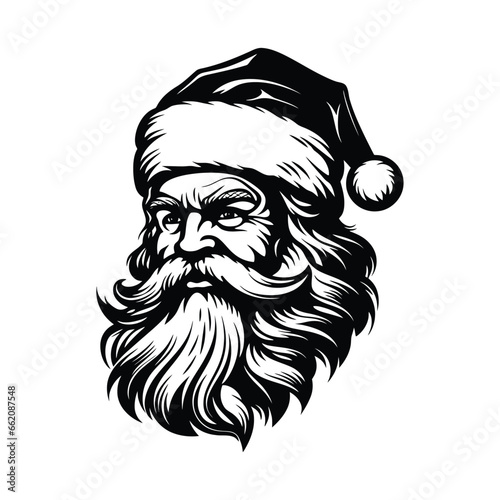 Silhouette of santa claus christmas