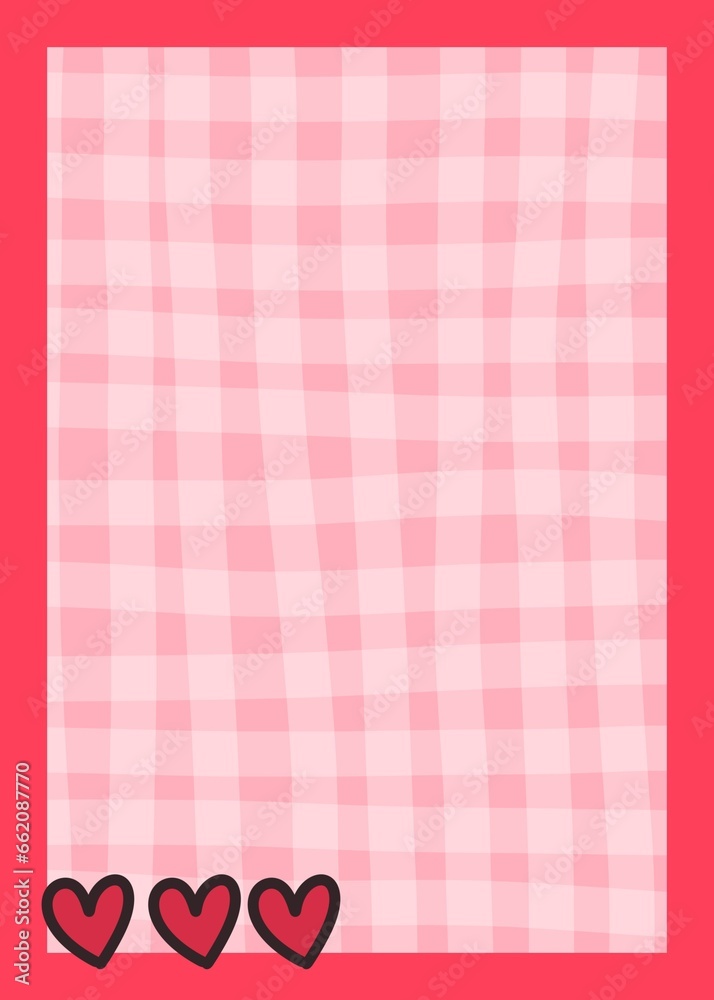 Red and white and frame with heart Red and white and frame with heart