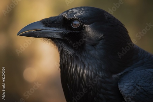 Close-up of a crow raven. Generative AI