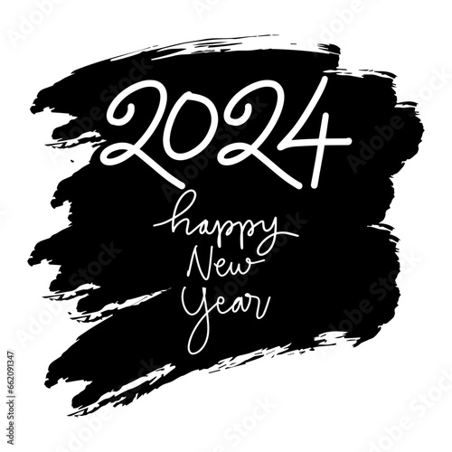 Happy New Year 2024. Greeting card. Vector illustration.