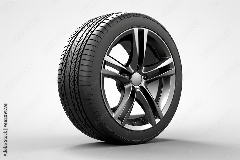 Obraz premium car wheel isolated on a white background