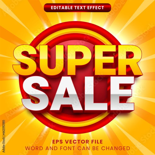 Super sale promotion 3d editable vector text effect