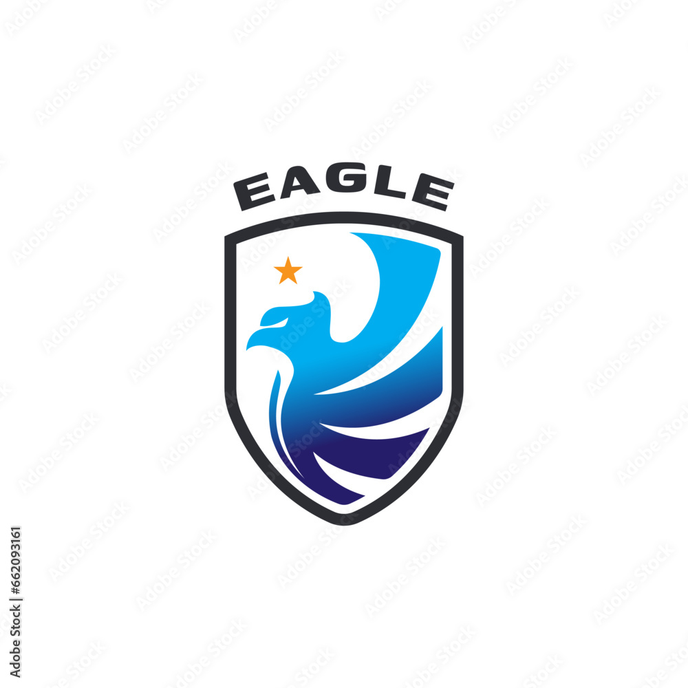 Eagle logo shield vector illustration modern concept template Eagle logo shield vector illustration modern concept template