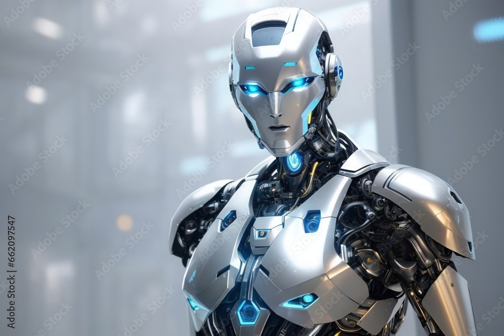 Fototapeta premium Modern Tech robot with background