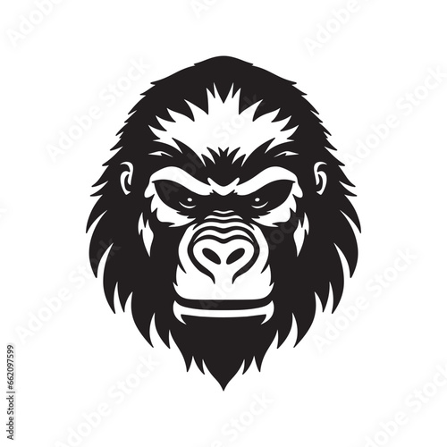 Gorilla head logo silhouette vector